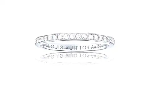 LOUIS VUITTON 18K White Gold With Diamond Rings Women's Silver