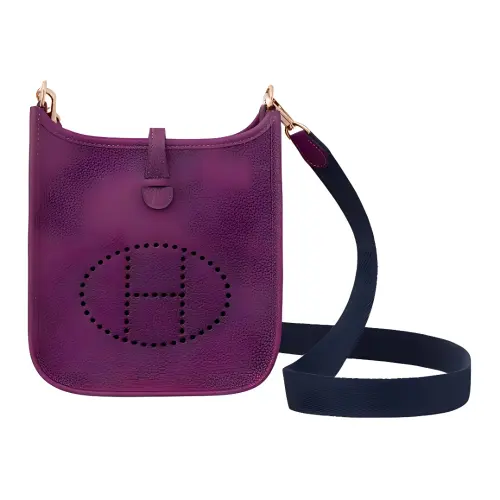 HERMES Evelyne Maurice Bullock Leather Crossbody Bag, Shoulder Bag 16 Women's Sea Anemone Purple/Black