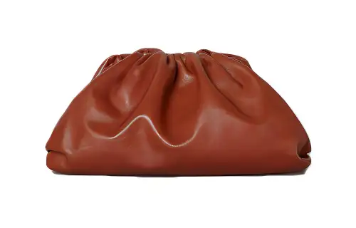 Bottega Veneta Cow Leather Clutch Regular Women's Rusty Red