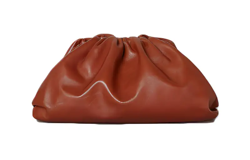 Bottega Veneta Cow Leather Clutch Regular Women's Rusty Red