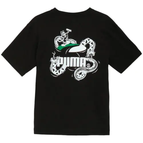PUMA T Shirts Men's Black Crew Neck Moderate