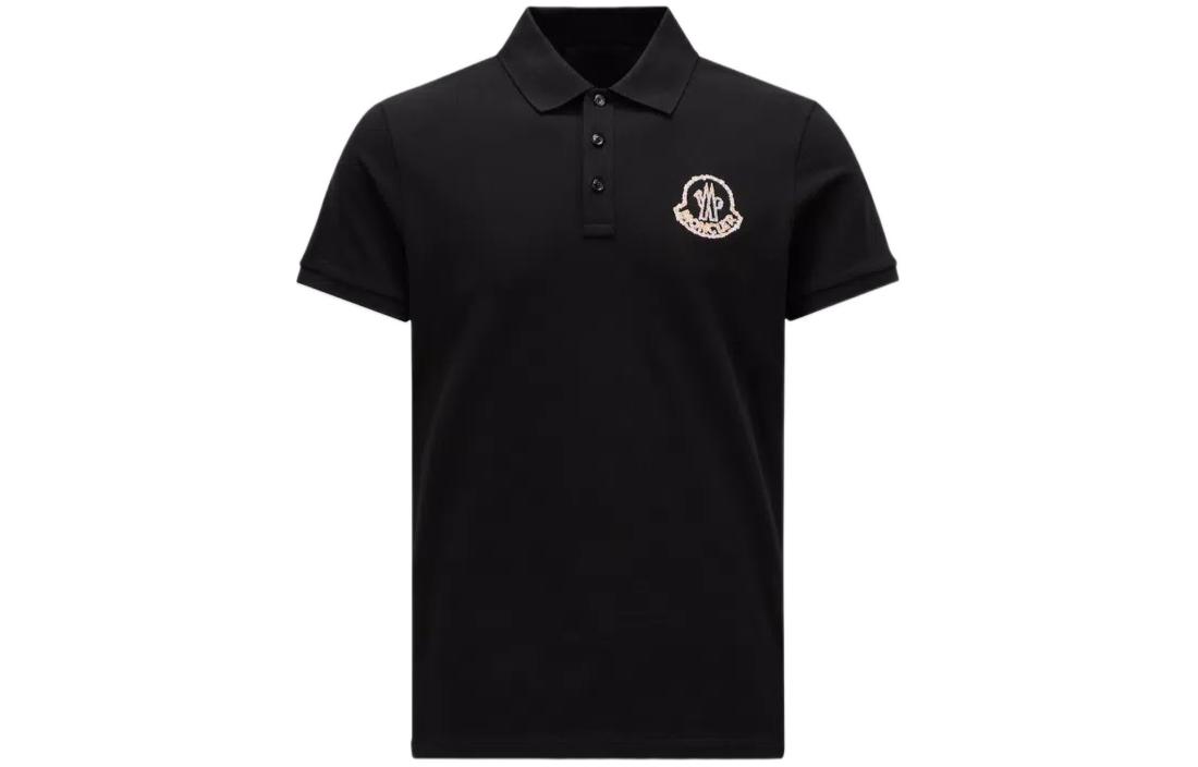 Мужская футболка Moncler Polo (черная)