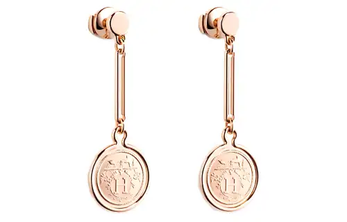 HERMES Karat Gold Earrings Women's Rose Gold