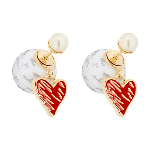 DIOR Metal Earrings Women's Red