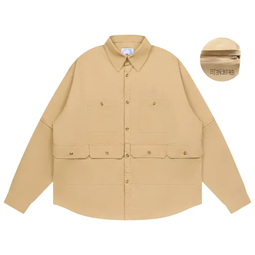 FEAROM Space Japanese retro removable shirt for men and women, with embroidery