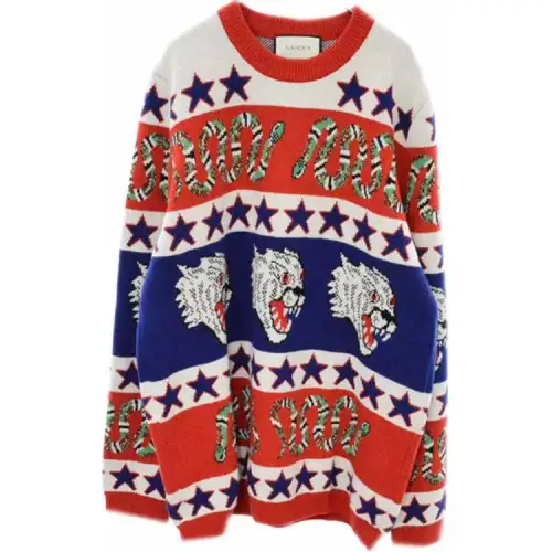 GUCCI Sweatshirts Men's Red Crew Neck Moderate Other