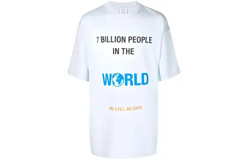 Vetements T Shirts Men's White Crew Neck Moderate Straight Fit