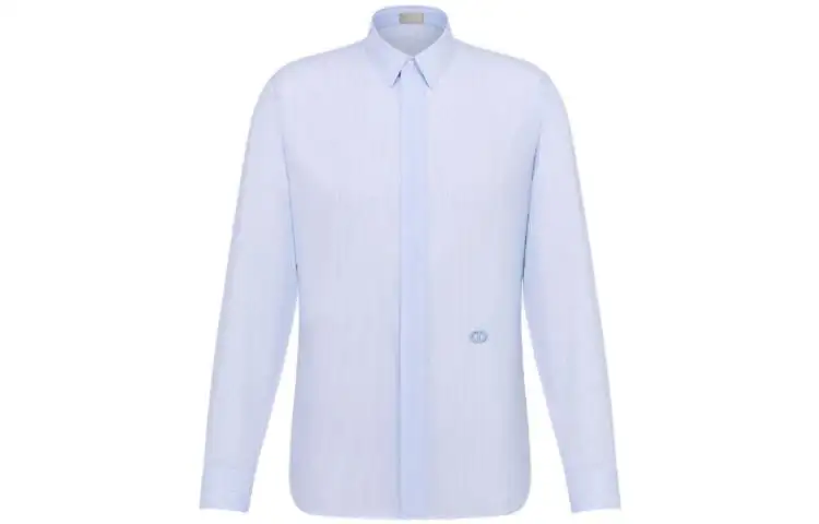 DIOR Shirts Men's Blue Lapel Moderate Other