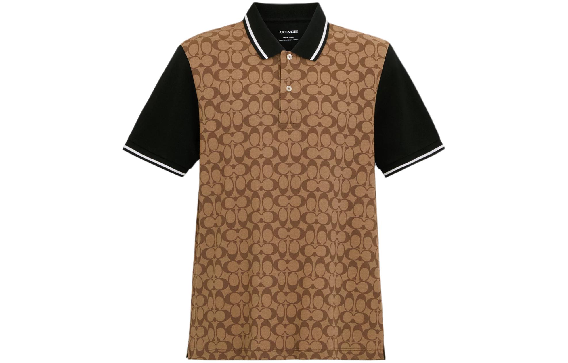 Мужская футболка поло COACH Signature Polo (бежевая)