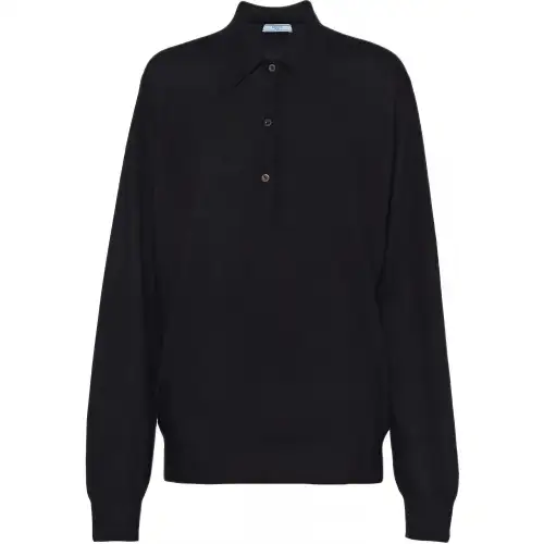 PRADA Long sleeve Cashmere Polo Shirt