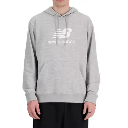 New Balance Sport Essentials Fleece Logo Hoodie Sweatshirt Men's Gray