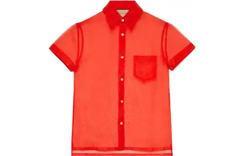 GUCCI Shirts Men's Orange Lapel Moderate Other