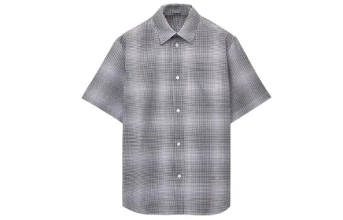LOEWE Shirts Men's Black Square Collar Moderate Shirt