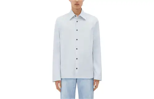 Bottega Veneta Shirts Men's Dusty Blue Lapel Moderate Other