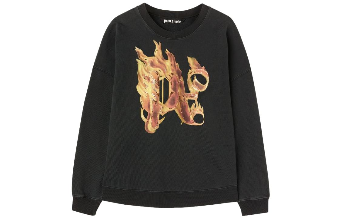 Мужское худи PALM ANGELS Burning Monogram (черное)