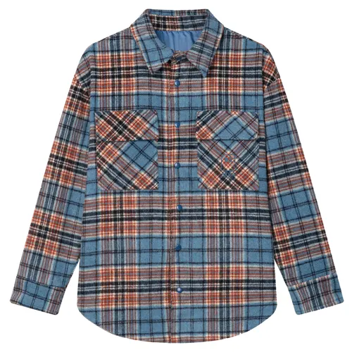 MIND ERROR Shirts Unisex Blue Square Collar Thickened Other