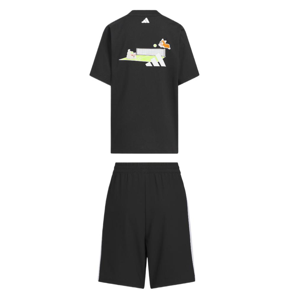 Детский костюм adidas SHORT SLEEVE TEE SET (черный) — фото 2