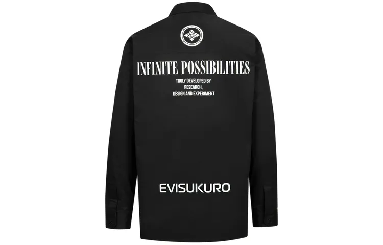 EVISU Shirts Men's Black Lapel Moderate Other