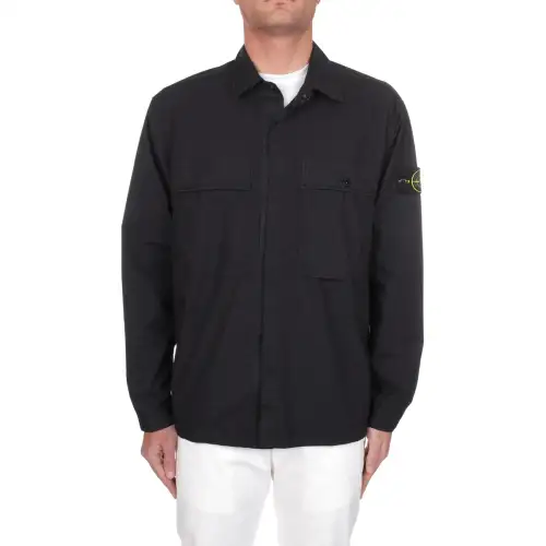 STONE ISLAND Logo Patch Long Sleeved Overshirt