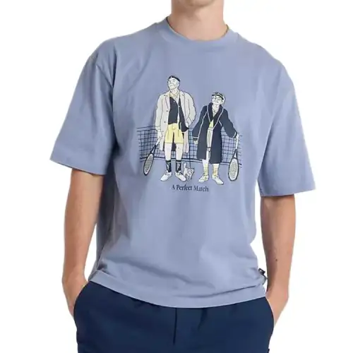 New Balance T Shirts Men's Blue Crew Neck Moderate