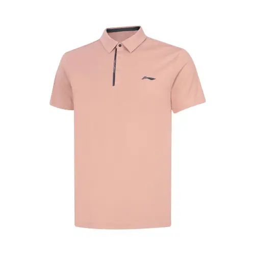 Li Ning Polo Shirt Men's New Mist Rose Pink