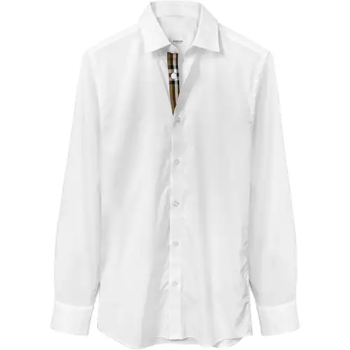 Burberry Shirts Men's White Lapel Moderate
