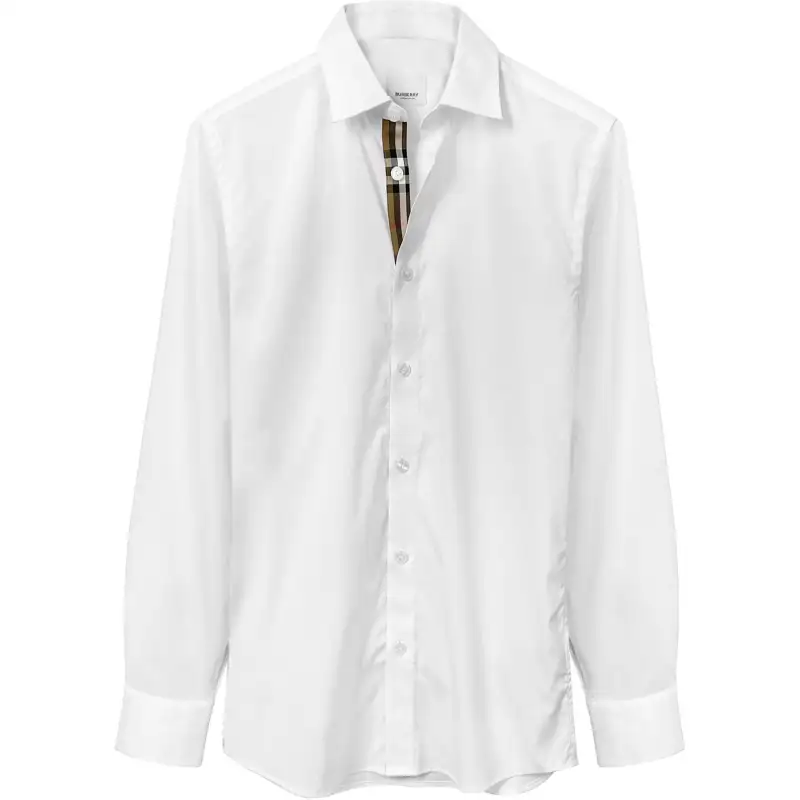 Burberry Shirts Men's White Lapel Moderate
