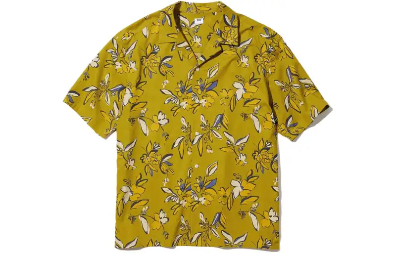 UNIQLO Shirts Men's Earth Yellow Lapel Moderate Other