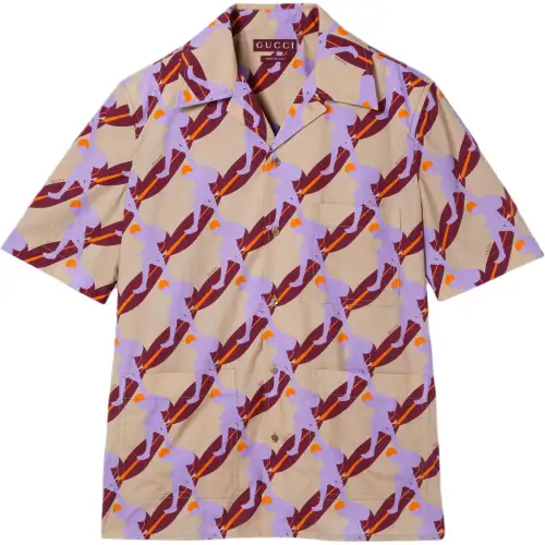 GUCCI Graphic Print Short Sleeve Shirt