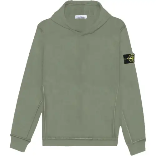 STONE ISLAND Logo Patch Long Sleeved Hoodie