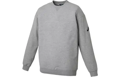 ASICS Sweatshirts Men's Gray Crew Neck Moderate Regular