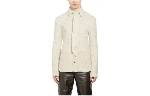 Bottega Veneta Shirts Men's White Lapel Moderate Other