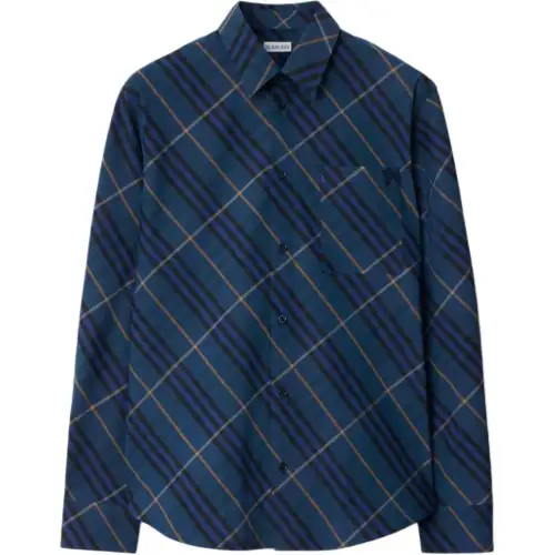 Burberry Shirts Men's Blue Pointed Collar Moderate Other