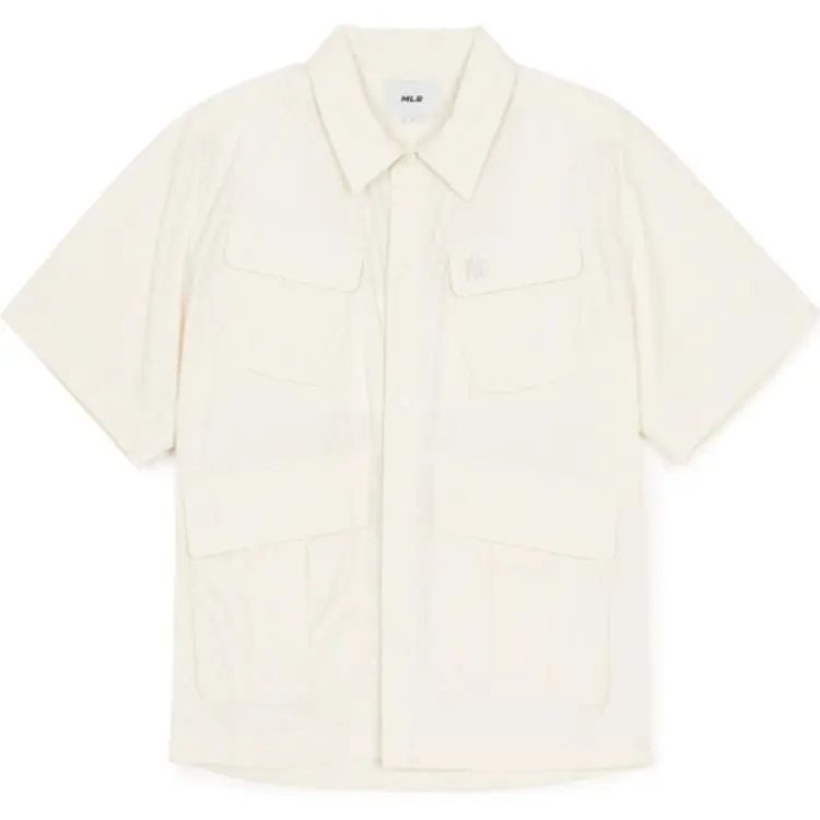 MLB Shirts Unisex White Lapel Moderate Straight Fit
