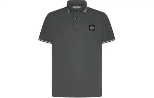 STONE ISLAND Compass-motif Cotton Polo Shirt