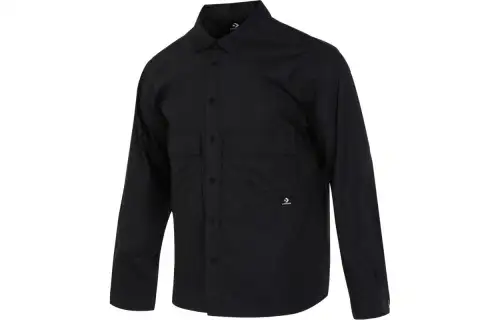 Converse Shirts Men's Black Lapel Moderate Shirt