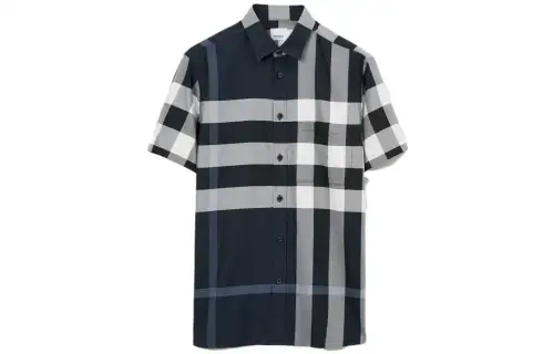 【Previous Season】checked short-sleeve cotton shirt
