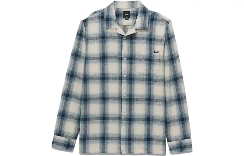 Vans KRUG Shirts Men's Blue Cuban Collar Moderate Other