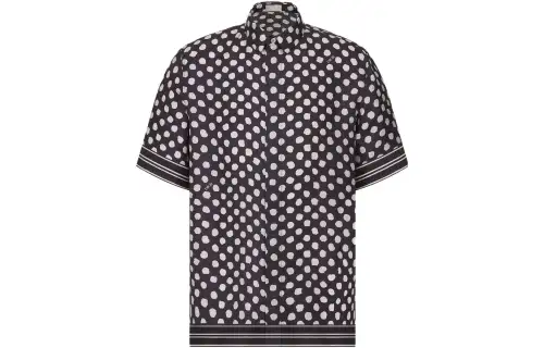 DIOR Shirts Men's Gray Lapel Moderate Other