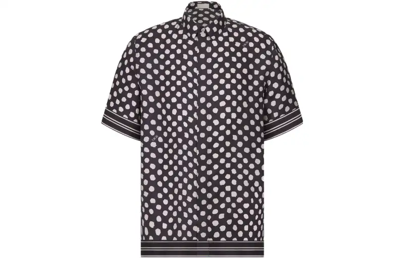 DIOR Shirts Men's Gray Lapel Moderate Other