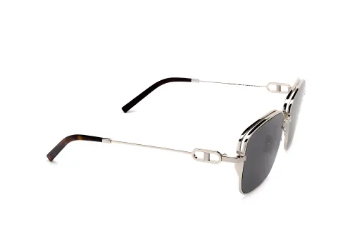 DIOR Metal Irregular Shape Sunglasses Men's Silver