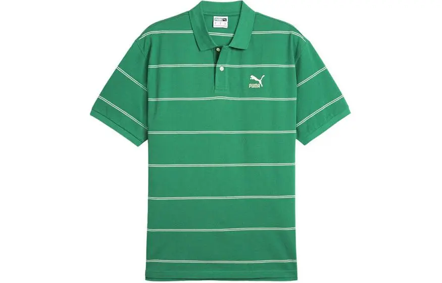 PUMA Polo Shirts Men's Green Polo Collar Moderate Other