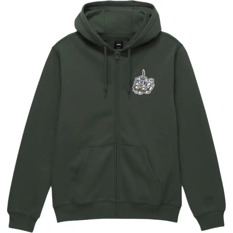 Vans Rearview Full Zip Hoodie Sweatshirt Unisex Army Green