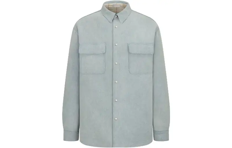 DIOR Shirts Men's Blue Lapel Moderate Other