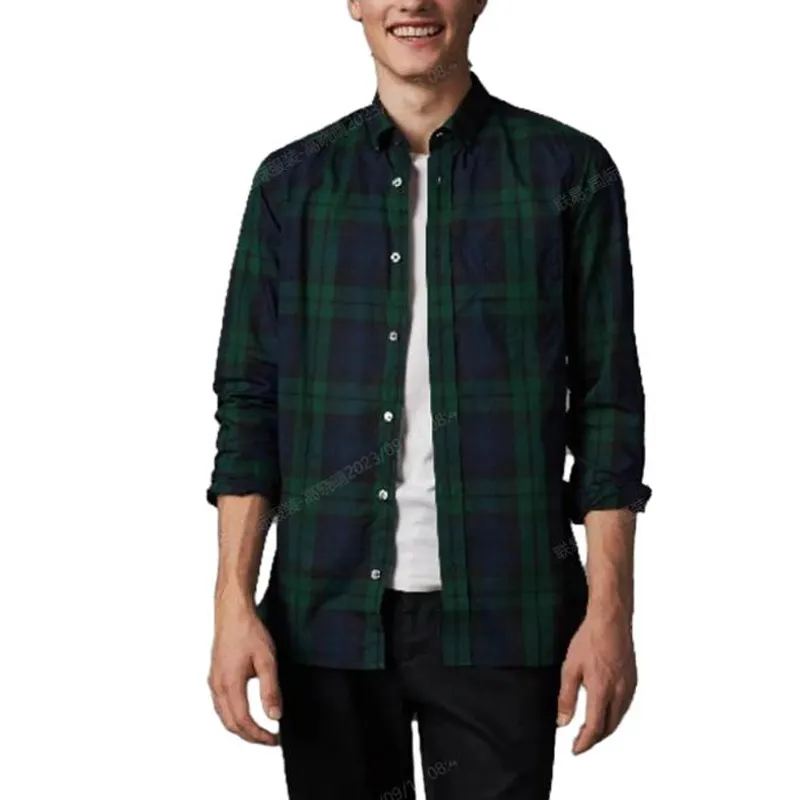 Burberry Shirts Men's Green Lapel Moderate Other