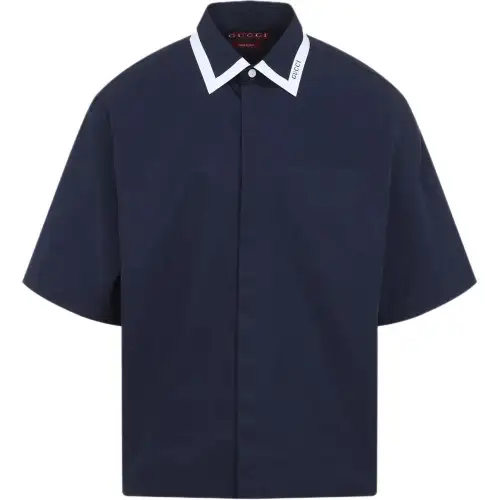 GUCCI Collared Detailed Short Sleeved Shirt