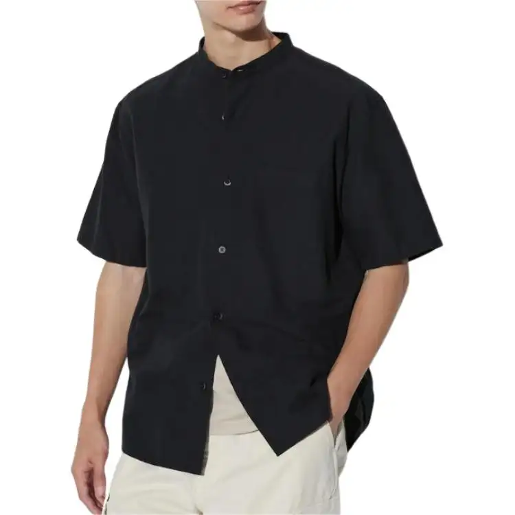 UNIQLO Shirts Unisex Black Stand Collar Moderate Other
