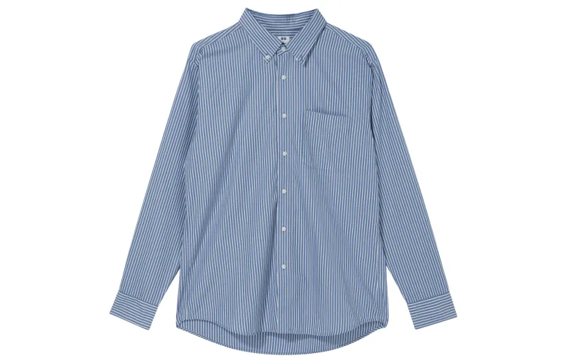 UNIQLO Shirts Men's Lake Blue Lapel Moderate Other