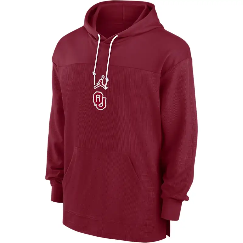 Jordan Oklahoma Sooners Sideline Jersey Men's Jordan Dri FIT College Pullover Hoodie