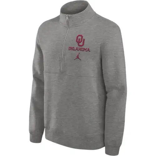 Jordan Oklahoma Sooners Primetime Club Men's Jordan College 1/2-Zip Crew